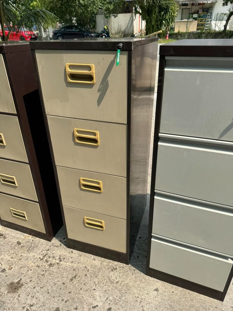 4 Tier Steel Filing Cabinet Drawer Laci (2 Types), Furniture & Home ...