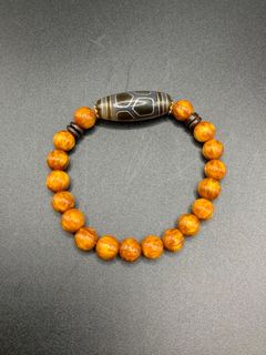 「開光加持」 100%天然瑪瑙錯金銀龜甲天珠手串  (來自西藏)64233811295873110