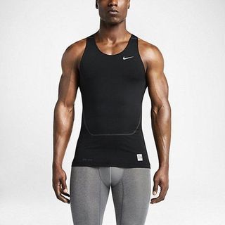 ✔️ Nike Core Comp Tank 2.0 Small Logo Solid Color Elastic Knit Vest - Black