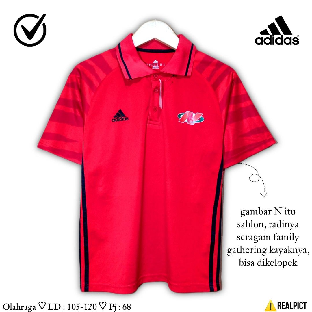 ADIDAS Original Kaos Kerah Size M L XL Lengan Pendek Olahraga Olah Raga Olga Polo Branded Like New Atasan Wanita Pria Dewasa Running Raning Daily Harian Jalan Olah Raga Baju Olahraga