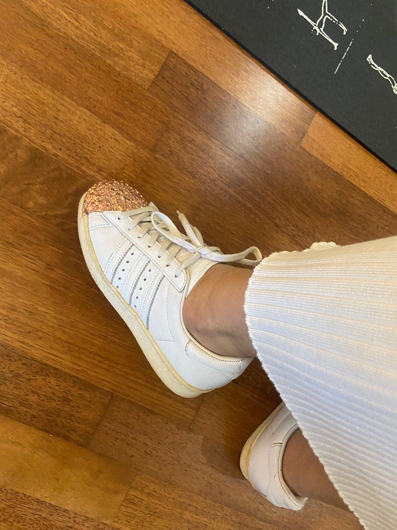Adidas Originals Women s Superstar Rose Gold Metal Toe Shoe Women s Fashion Footwear Sneakers on Carousell