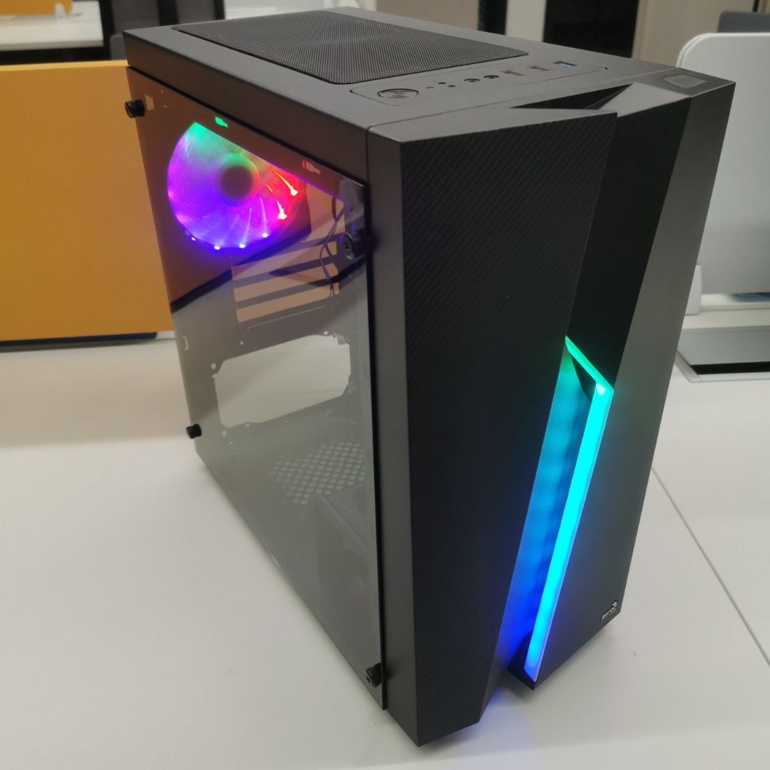Aerocool Bolt Mini MATX RGB PC Gaming Case 機箱 Full Tempered Glass Side