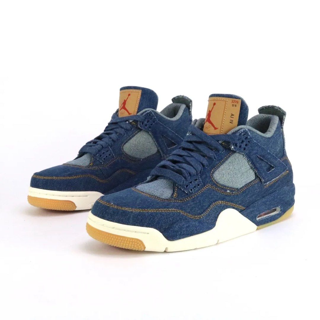 AJ4 x Levi s Denim Men s Fashion Footwear Sneakers on Carousell