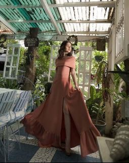 Apartment 8 Clothing Vexanna Gown With Slit - Light Coral (Altered)