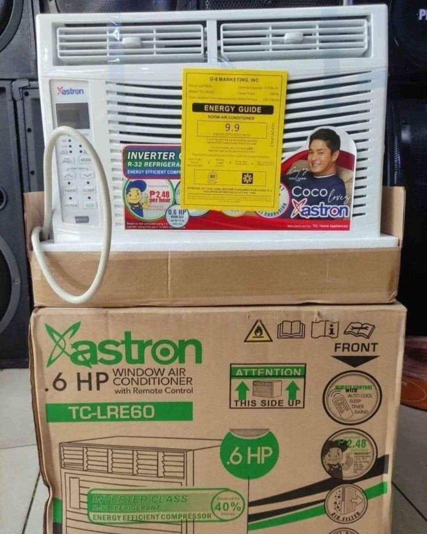 Astron .6hp Window Type Aircon (Category: Air Conditioning and Heating) located in Manila. Submitted by jhenggatchalian (Listing ID 1308181762, Image 1). Description: 💜.6HP DIGITAL & MANUAL 💜40% INVERTER CLASS AIRC 💜INVERTER CLASS 💜SAVE UP TO 40% ENERGY 💜R410 -A REFRIGERANT 💜 ROOM CAPACITY 12SQM 💜 ANTI RUST 💜 1 YEAR WARRANTY PARTS AND SERVICE 💜 5 YEARS COMPRESSOR WARANTY with out remote - 10,375 with remote - 11,125 Same day delivery If 
