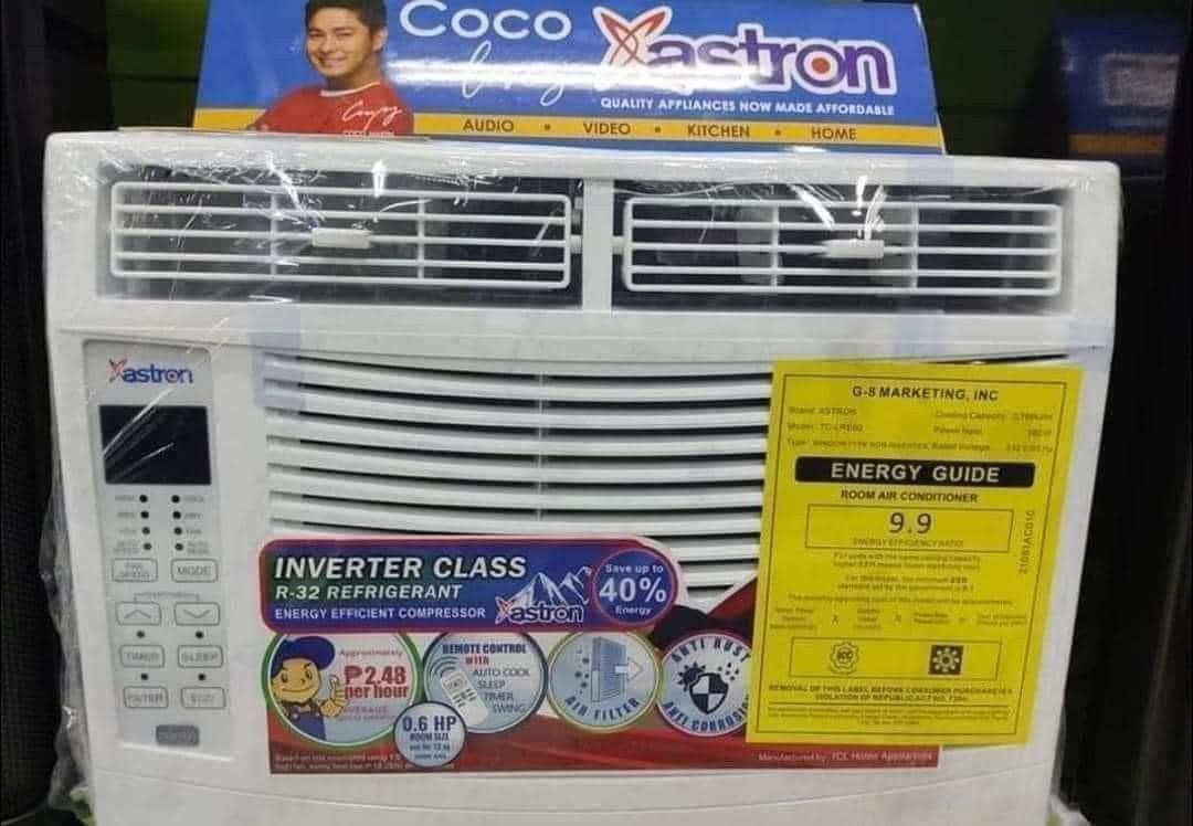 Astron .6hp Window Type Aircon (Category: Air Conditioning and Heating) located in Manila. Submitted by jhenggatchalian (Listing ID 1308181762, Image 3). Description: 💜.6HP DIGITAL & MANUAL 💜40% INVERTER CLASS AIRC 💜INVERTER CLASS 💜SAVE UP TO 40% ENERGY 💜R410 -A REFRIGERANT 💜 ROOM CAPACITY 12SQM 💜 ANTI RUST 💜 1 YEAR WARRANTY PARTS AND SERVICE 💜 5 YEARS COMPRESSOR WARANTY with out remote - 10,375 with remote - 11,125 Same day delivery If 