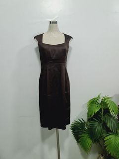 Auth.CK  midi formal office event brown dress