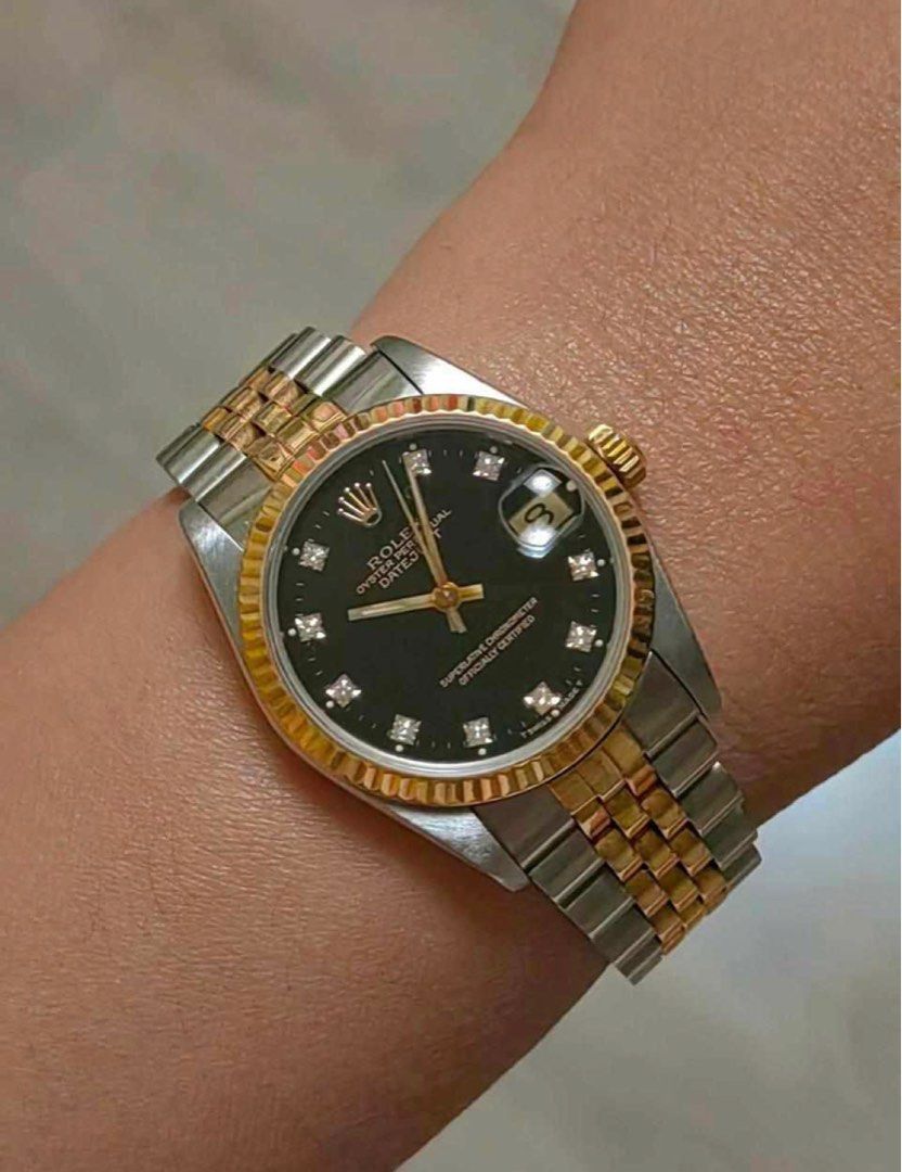 Authentic Rolex Date Just 31mm (Category: Luxury Watches) located in Quezon City. Submitted by jhaediah (Listing ID 1308134518, Image 3). Description: Junior Size 199os model or below sapphire glass with lughole 3135 engine comes with provided box and verification receipt from legit service center Davao .