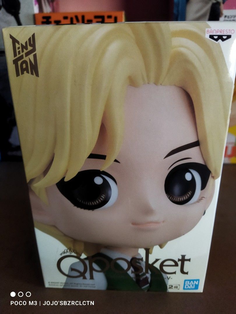 Banpresto Qposket Dynamite TinyTAN Figure A (Category: Designer & Blind Box Toys) located in Cavite. Submitted by jojoscollection (Listing ID 1308137281, Image 3). Description: Brand New Unopened actual photos are posted authentic from Japan + shipping fee MOP: Gcash MOD: J&T Express, Lalamove or pickup ( no SCO) Location: Dasmariñas, Cavite Packaging: We will secure your item in a box with bubble wrap and fragile sticker. Happy collecting!.