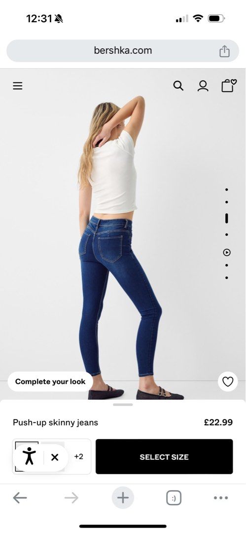 Bershka Push Up Jeans Dark Blue