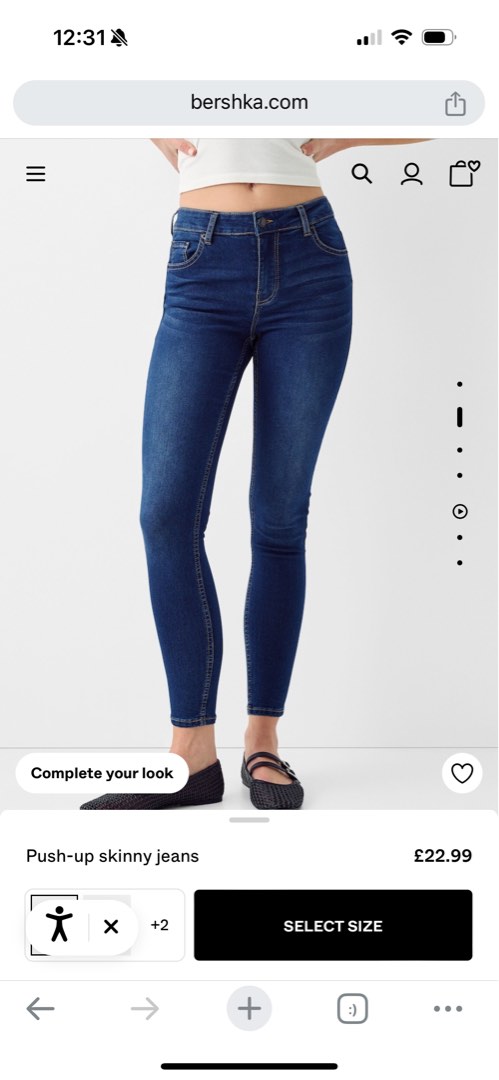 Bershka Push Up Jeans Dark Blue