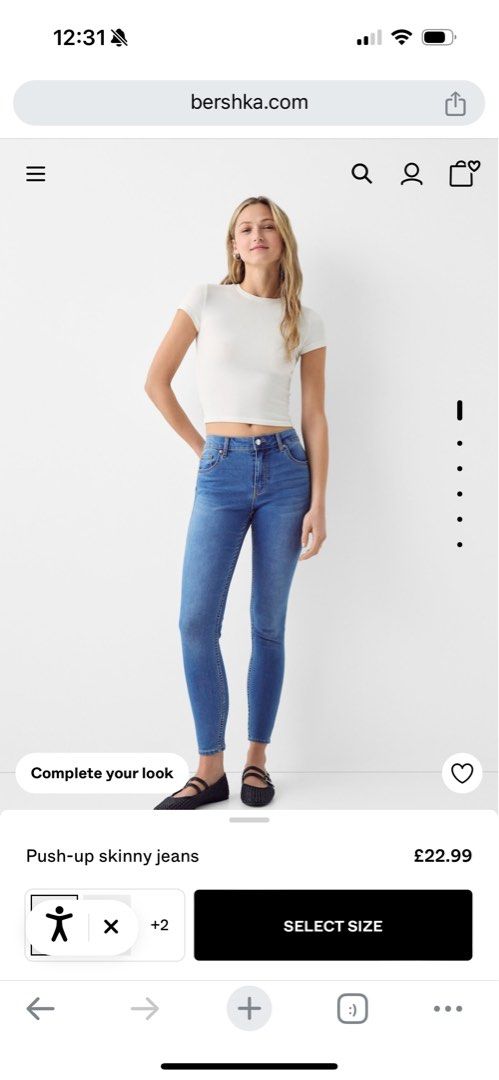 Bershka Push Up Jeans Medium Blue