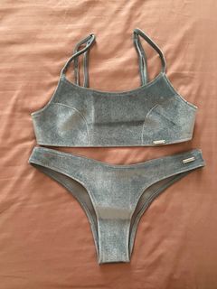 Blackbough Silver Velvet Bikini Set