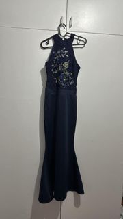 Blue long dress gown