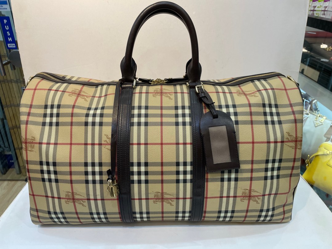 Burberry haymarket duffle bag online