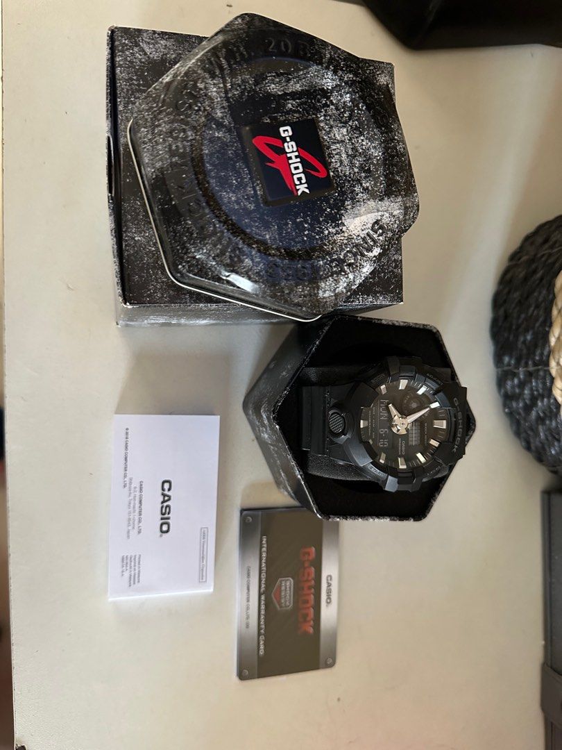 Casio G-SHOCK Black Silicon GA-700-1BDR, Fesyen Pria, Jam