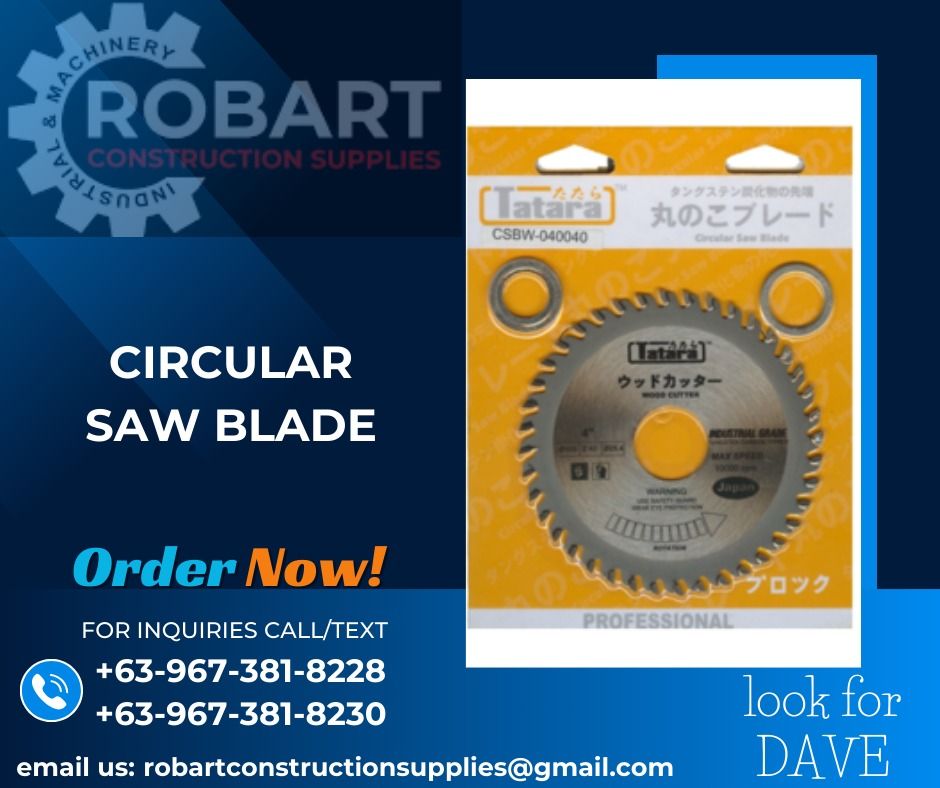 CIRCULAR SAW BLADE (Category: Construction Tools & Equipment) located in Caloocan City. Submitted by gabo. (Listing ID 1308224774, Image 1). Description: SALE❗ ❗ ❗ SALE❗ ❗ ❗ SALE❗ ❗ ❗ LOOK FOR: Dave T. Cariño 0 9 6 7 3 8 1 8 2 2 8 / 0 9 6 7 3 8 1 8 2 3 0 7 7 4 6-6 1 4 8 / 7 0 0 2- 2 8 7 2 / 8 6 3 6-3 0 0 5 𝑹𝑶𝑩𝑨𝑹𝑻 𝑪𝑶𝑵𝑺𝑻𝑹𝑼𝑪𝑻𝑰𝑶𝑵 𝑺𝑼𝑷𝑷𝑳𝑰𝑬𝑺 📍S&L BUILDING, 1ST & 2ND FLOOR, 1405 YUSECO ST, STA CRUZ, MANILA SEND US MESSAGE FOR I