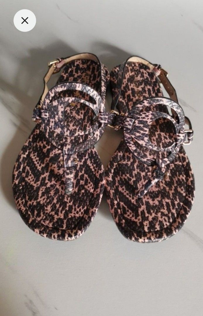 Coach T Strap Thong Flat Sandals Women s Fashion Footwear Flats Sandals on Carousell