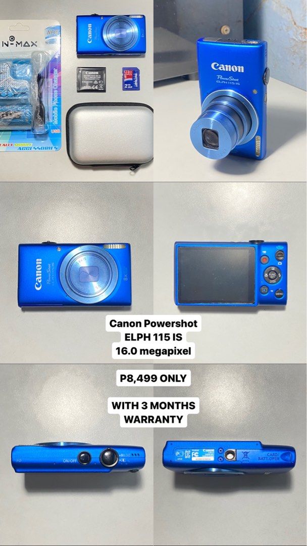 Digital Camera Canon Powershot ELPH 115 IS (Category: Cameras) located in Valenzuela. Submitted by alfeopaulramos7490 (Listing ID 1308303850, Image 2). Description: Direct call or text for inquiries 09128417025 -alfeo.