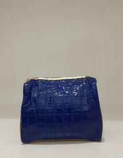 ELIZABETH ARDEN ELECTRIC BLUE  LEATHER  VANITY POUCH