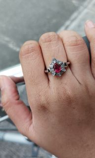 Fracture Filled Ruby Ring S925 Size 5.5