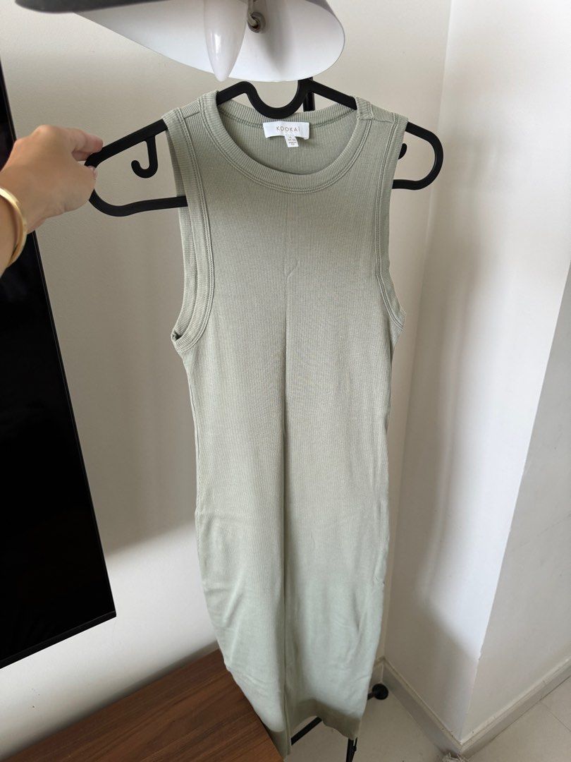 green emerald velvet dress Kookai Iris Midi Dress main image 0