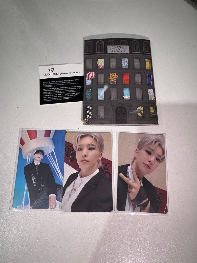 HOSHI | 17 IS RIGHT HERE WEVERSE VERSION (Category: K-Wave Merchandise) located in Angeles City. Submitted by euphoriana (Listing ID 1308154365, Image 1). Description: SEVENTEEN | 17 IS RIGHT HERE Weverse Version — Hoshi Set — photocards only — own pulls mop: payo, gcash maya mod: jnt.