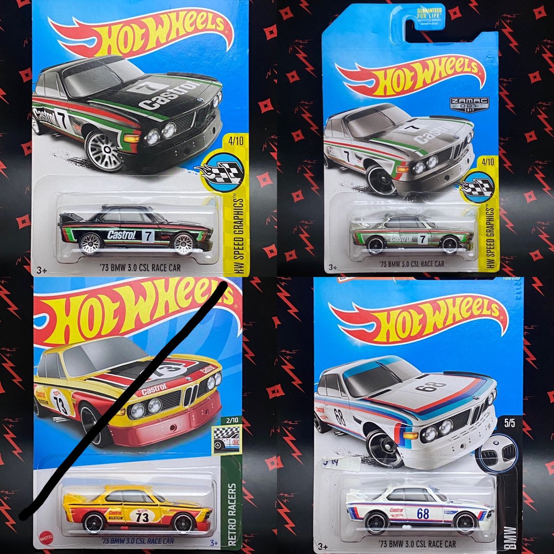 Hot Wheels - 73 BMW 3.0 CSL Race Car No.68 White | Malaysia