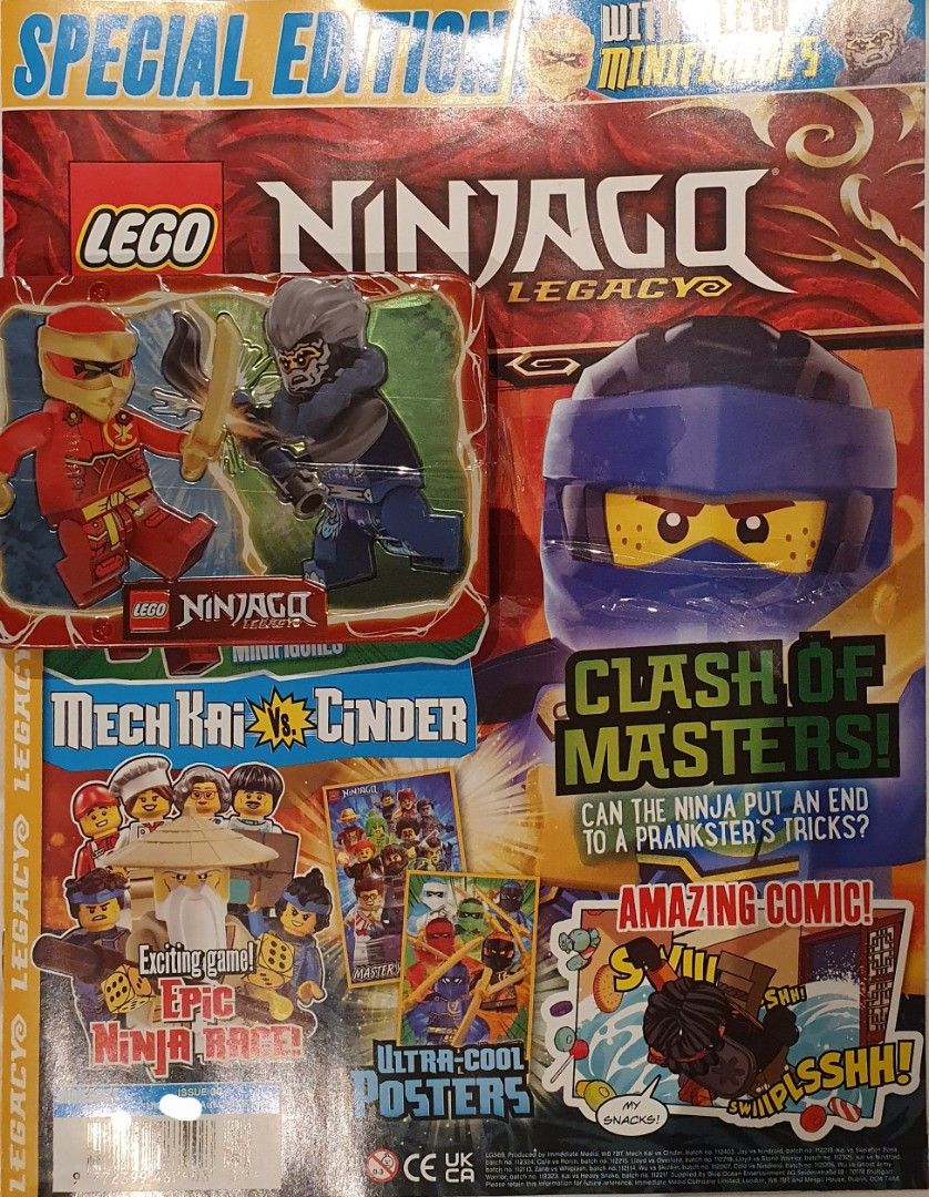 Lego Ninjago magazine minifigure climber Lloyd cinder kai bone