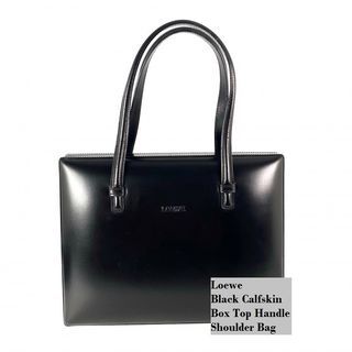 Loewe Black Calfskin Box Top Handle Shoulder Bag