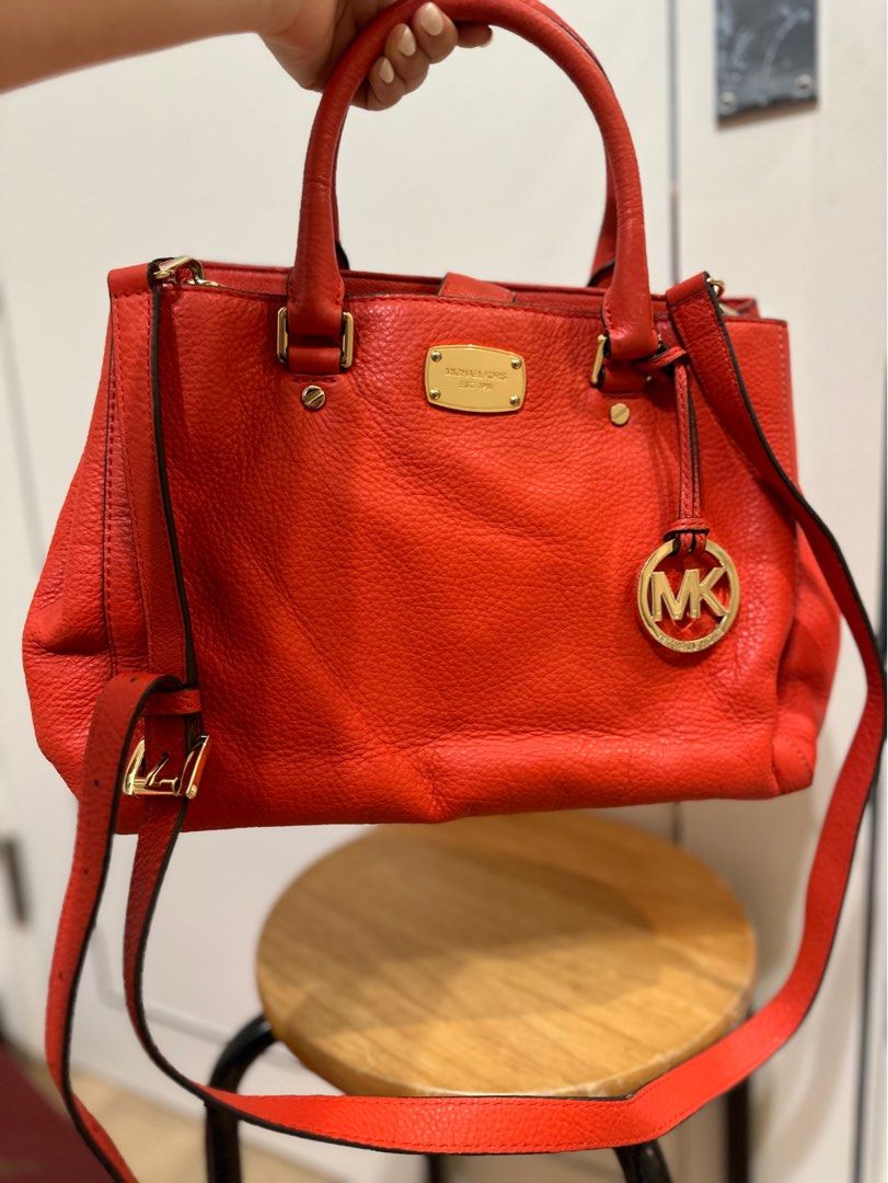 Mk red handbag clearance