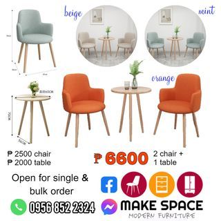 Nordic 2 seater lounge dining set for small office, coffee, shop, lobby, balcony 2000-6000 brand new | open for single & bulk order