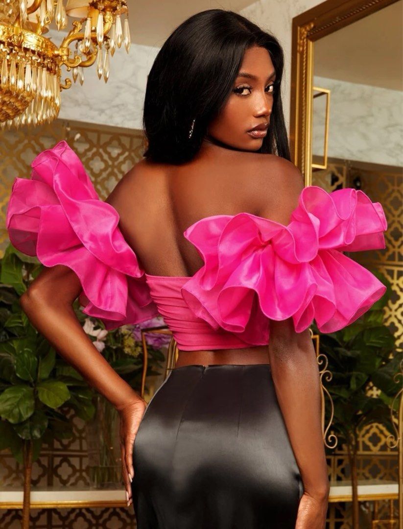 Exaggerated ruffle top on sale