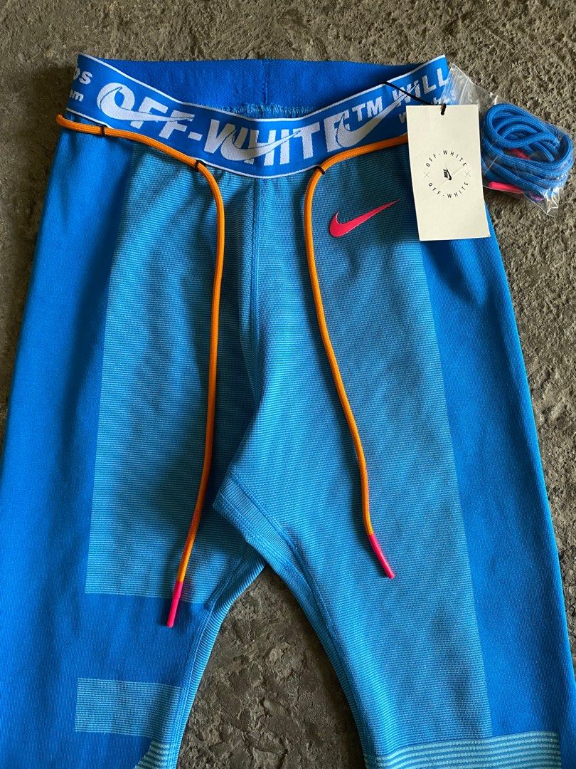 off white nike leggings blue