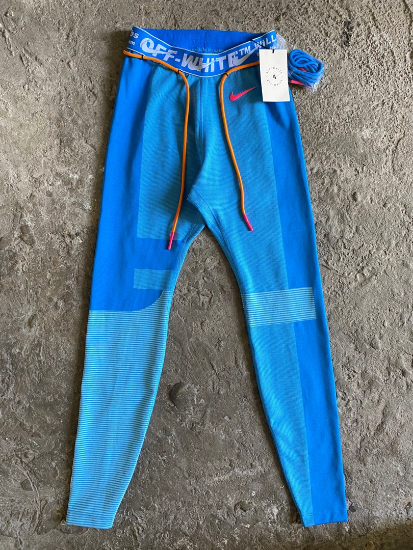 off white blue tights