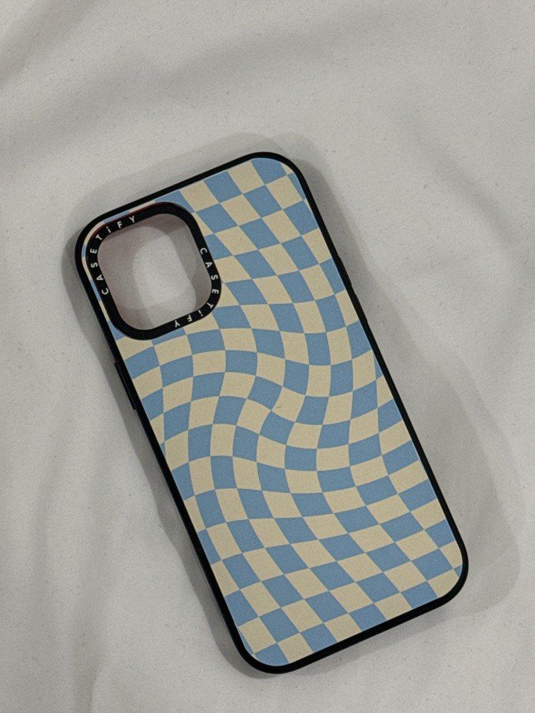 Original and Authentic Blue Checkered Casetify Case for Iphone 12 Pro