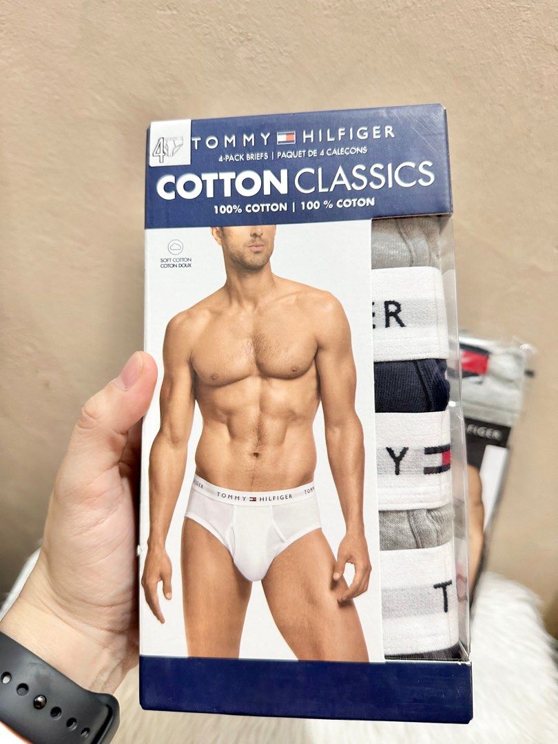 Original Tommy Hilfiger 4 pack brief cotton classics size medium (Category: Underwear) located in Las Pinas. Submitted by anasonlineshophtplaspinas (Listing ID 1308272932, Image 1). Description: Original Tommy Hilfiger 4 pack brief cotton classics size medium Regular Fit. 100% cotton. Logo elastic waistband. Imported. One or more style images shown is a 3D image. The actual product may contain subtle variations. Machine washable..