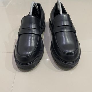 Original Zara Leather Dress Shoes Chunky Loafers Size: 41 EU MEN