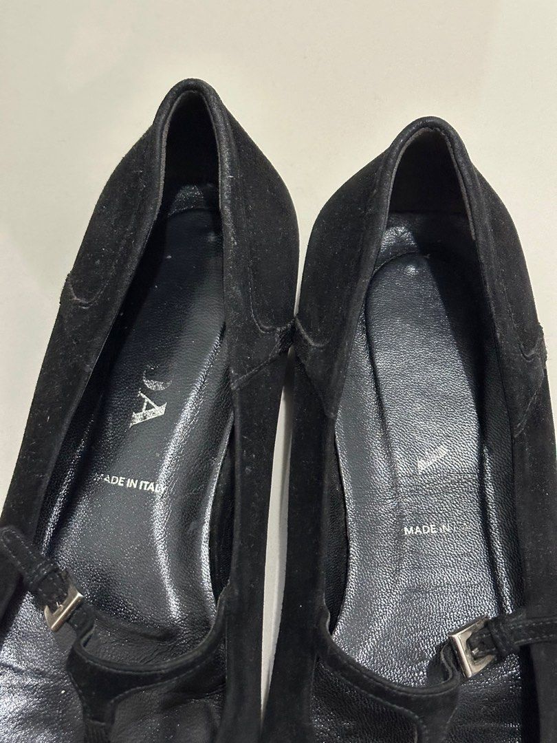Prada Mary Jane Suede Flats (Category: Flats & Sandals) located in Pilar. Submitted by carlated_couture (Listing ID 1308228525, Image 2). Description: I think pwede iwax ng black yung front coz suede siya but not noticeable naman if suot na Size 38.