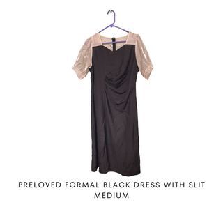 Preloved Formal Black Dress with Slit