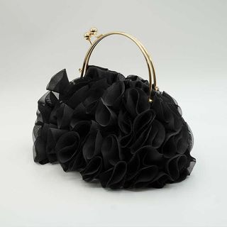 (ONHAND: 1pc.) FLORA BLK-Wedding, Party, Day or Evening Bag / Clutch