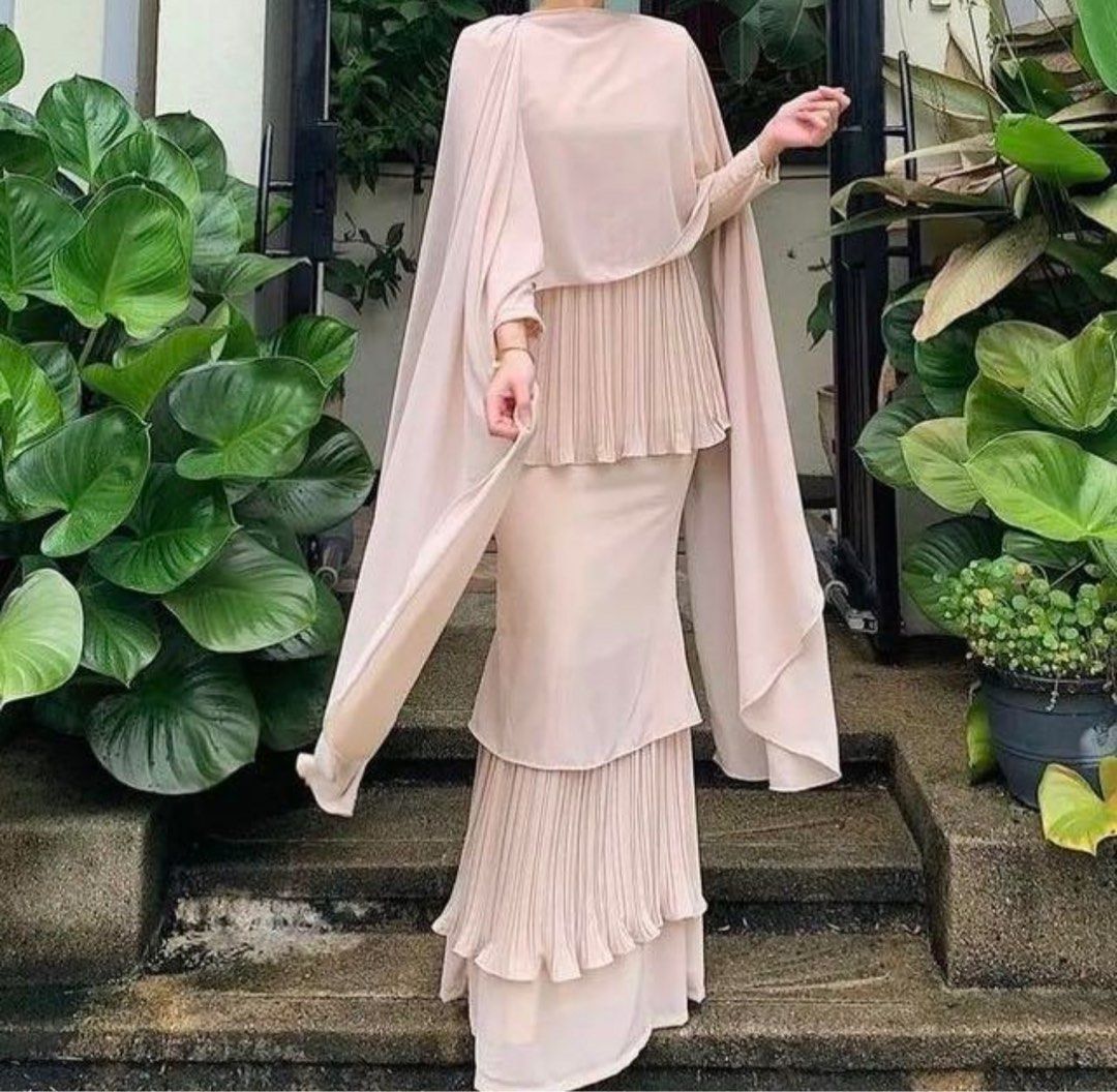Qiszar Maia Luxe Nude Rose Women s Fashion Muslimah Fashion Baju Kurung sets on Carousell
