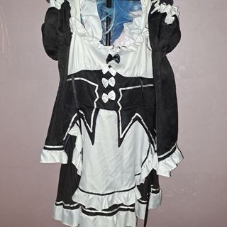 REM COSPLAY WITH SHORT HAIR WIG