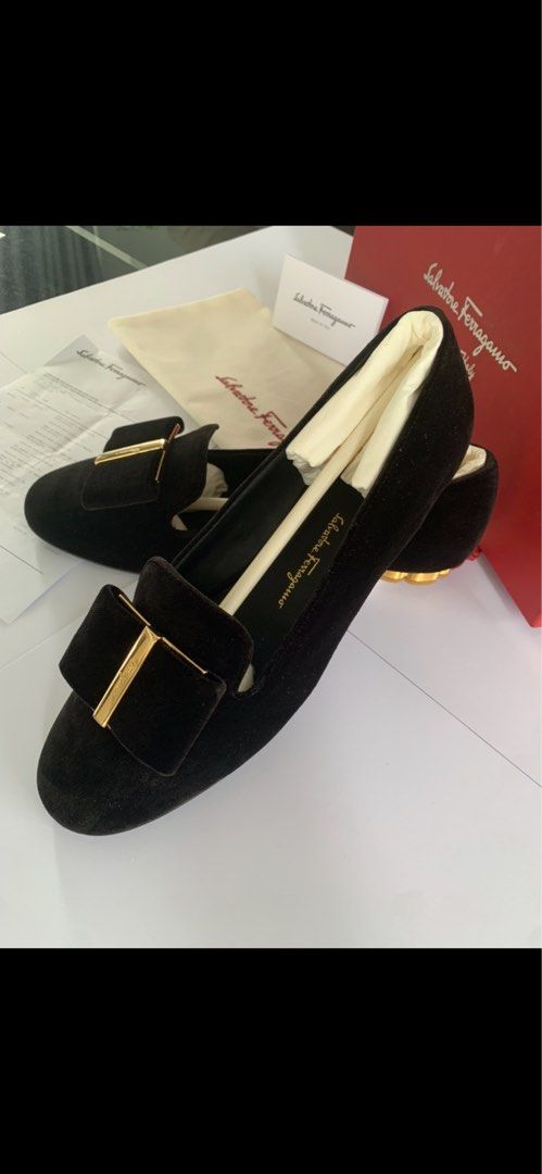 Ferragamo flower heel slipper shoe top