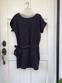 SEE by CHLOE Black Linen Dress Medium Size