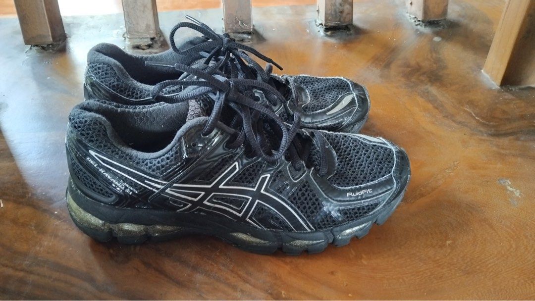 sepatu asics gel kayano 21 black silver