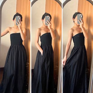 Shein Black Tube Dress with Pocket Pocketed Summer Dress for event wedding prom gala debut guest casual formal wear elegant modern aesthetic modern sophisticated