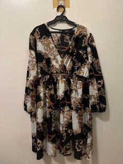 Shein Plus Size Black Brown Design Dress