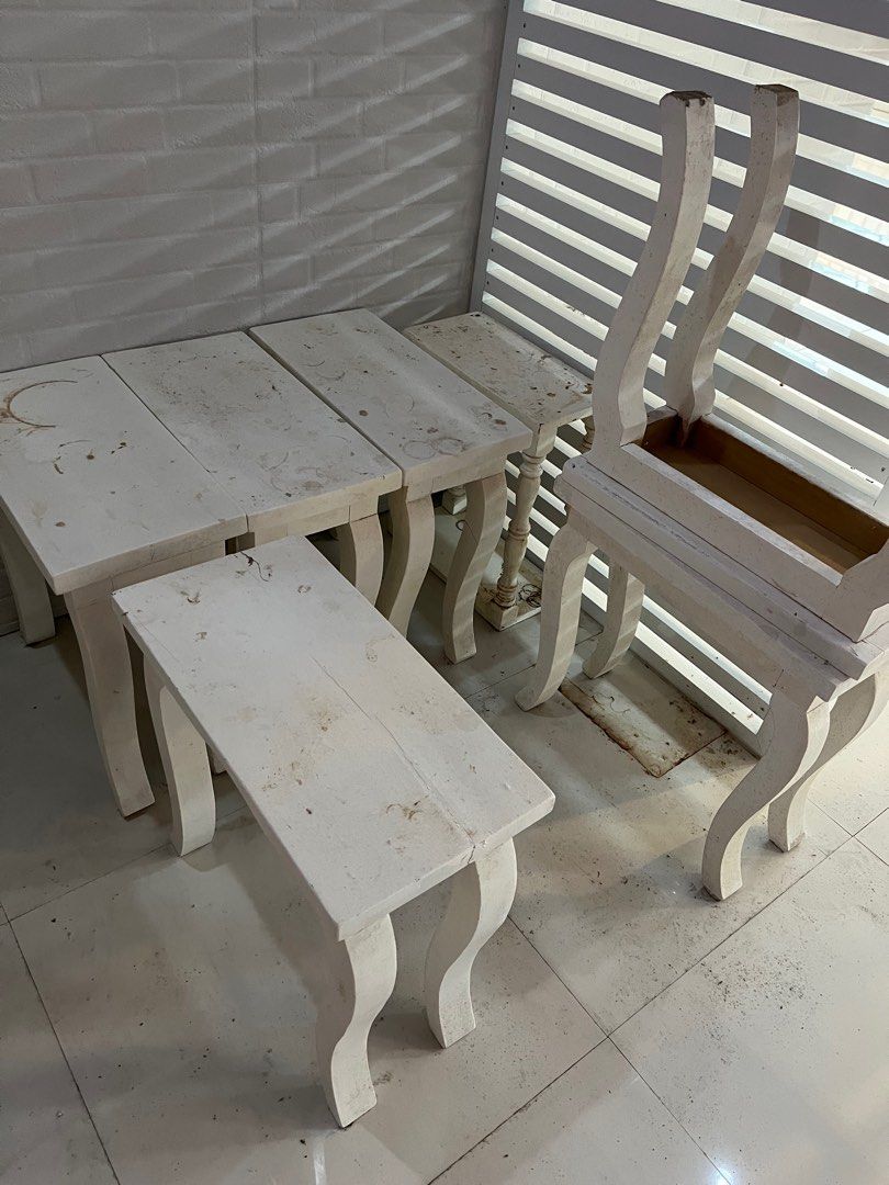Side tables (Category: Tables & Sets) located in Binan City. Submitted by ga_closet (Listing ID 1308145033, Image 3). Description: Nail Spa side tables. Color white. 5 pcs available. Take all for only 4000php only. .
