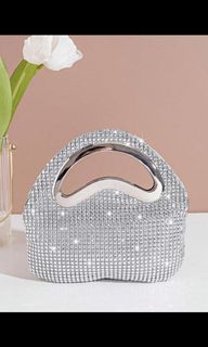 Silver glittery purse bag
